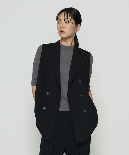COMME CA（コムサ）の「ネオストレッチトロ ジレ（ベスト・レディース・ブラック・9号）」の9枚目の写真