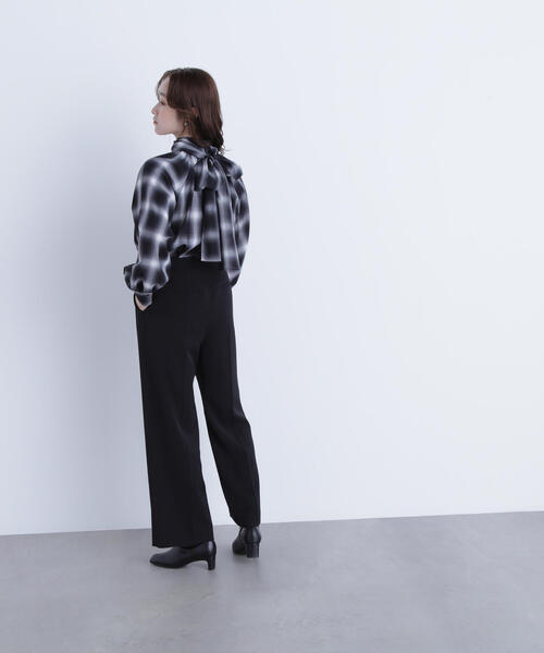 NATURAL BEAUTY BASIC（ナチュラルビューティーベーシック）の「◇チェックボウタイブラウス（シャツ/ブラウス・レディース・ブルー系その他6/ブラック系その他・FREE）」の4枚目の写真