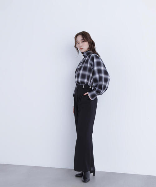 NATURAL BEAUTY BASIC（ナチュラルビューティーベーシック）の「◇チェックボウタイブラウス（シャツ/ブラウス・レディース・ブルー系その他6/ブラック系その他・FREE）」の6枚目の写真