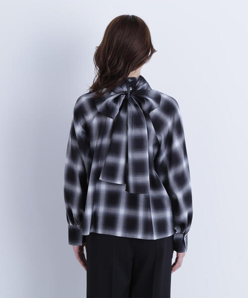 NATURAL BEAUTY BASIC（ナチュラルビューティーベーシック）の「◇チェックボウタイブラウス（シャツ/ブラウス・レディース・ブルー系その他6/ブラック系その他・FREE）」の13枚目の写真