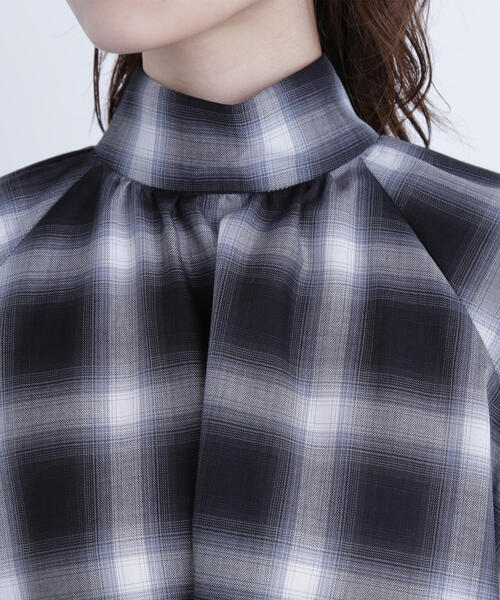 NATURAL BEAUTY BASIC（ナチュラルビューティーベーシック）の「◇チェックボウタイブラウス（シャツ/ブラウス・レディース・ブルー系その他6/ブラック系その他・FREE）」の14枚目の写真