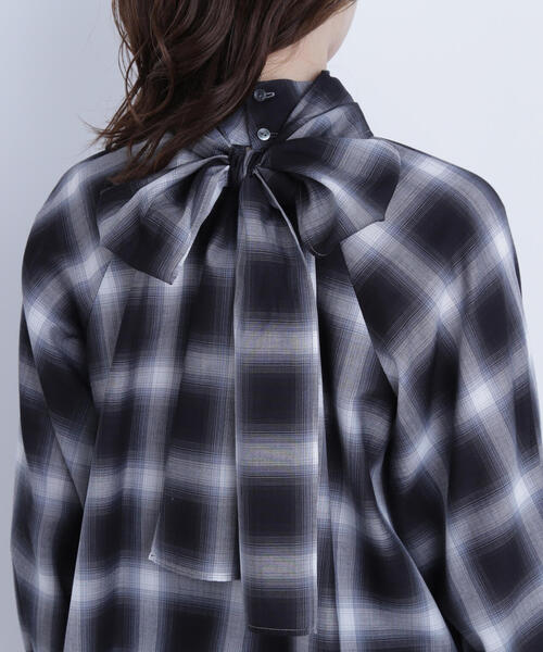NATURAL BEAUTY BASIC（ナチュラルビューティーベーシック）の「◇チェックボウタイブラウス（シャツ/ブラウス・レディース・ブルー系その他6/ブラック系その他・FREE）」の15枚目の写真