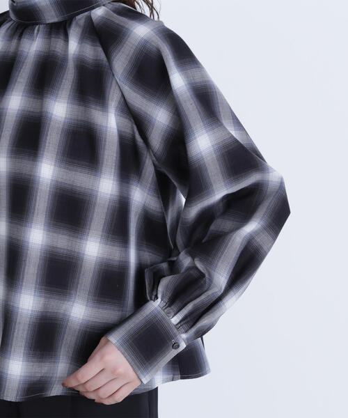 NATURAL BEAUTY BASIC（ナチュラルビューティーベーシック）の「◇チェックボウタイブラウス（シャツ/ブラウス・レディース・ブルー系その他6/ブラック系その他・FREE）」の20枚目の写真