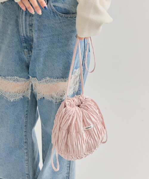 mystic（ミスティック）の「シャーリングサテンホイップBAG（トートバッグ・レディース・ピンク/ブラック・ONE SIZE）」の6枚目の写真