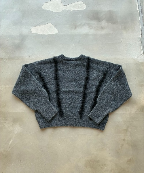 SHAGGIE（シャギー）の「ウール混チュールフリルクルーネックニットカーディガン（カーディガン/ボレロ・レディース・ブラウン/チャコールグレー・FREE）」の22枚目の写真