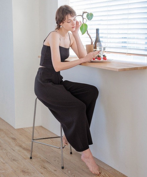 bijorie（ビジュリィ）の「【bijorie】ニットパンツ（ルームウェア/パジャマ・レディース・チャコール/キャメル/アイボリー・FREE）」の5枚目の写真