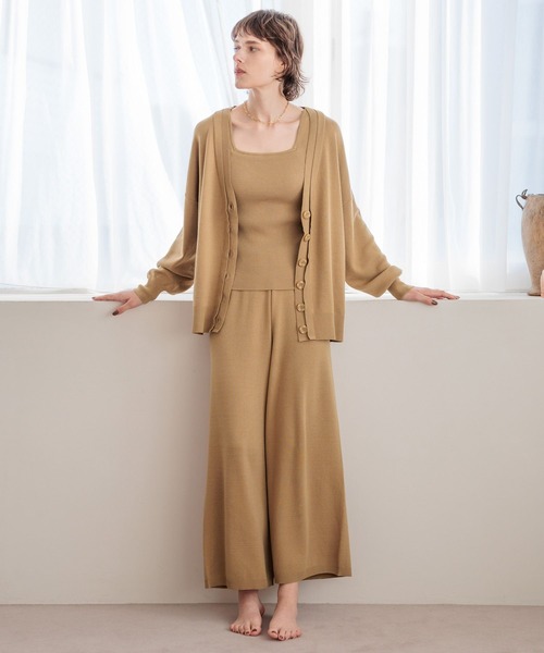 bijorie（ビジュリィ）の「【bijorie】ニットパンツ（ルームウェア/パジャマ・レディース・チャコール/キャメル/アイボリー・FREE）」の14枚目の写真