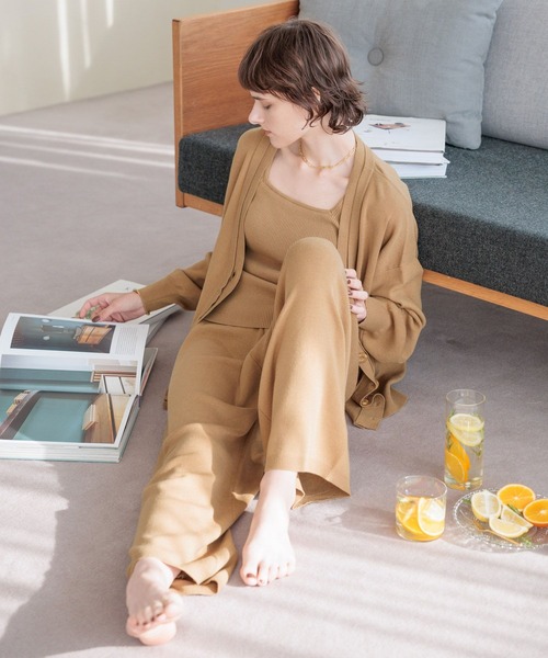 bijorie（ビジュリィ）の「【bijorie】ニットパンツ（ルームウェア/パジャマ・レディース・チャコール/キャメル/アイボリー・FREE）」の20枚目の写真