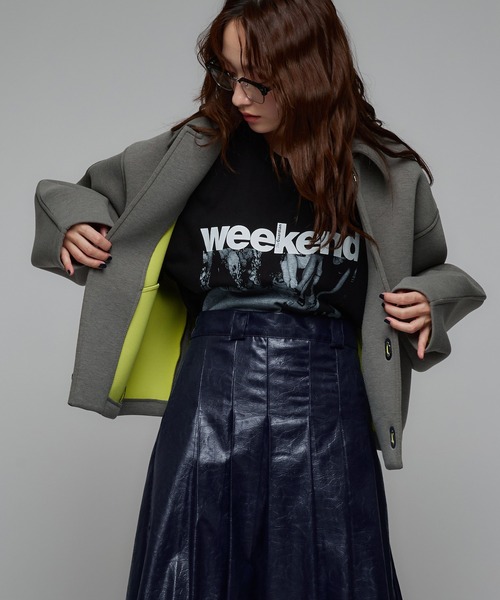 Narcissus（ナルシス）の「【Original Design】ボンディングジャケット/裏地カラー/モード《動画あり》（ブルゾン・レディース・ブラック/グレー・FREE）」の16枚目の写真