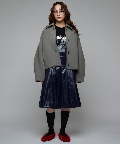 Narcissus（ナルシス）の「【Original Design】ボンディングジャケット/裏地カラー/モード《動画あり》（ブルゾン・レディース・ブラック/グレー・FREE）」の17枚目の写真