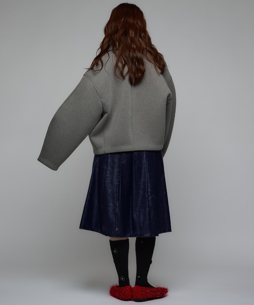 Narcissus（ナルシス）の「【Original Design】ボンディングジャケット/裏地カラー/モード《動画あり》（ブルゾン・レディース・ブラック/グレー・FREE）」の19枚目の写真