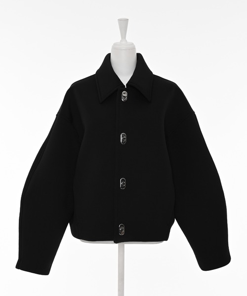 Narcissus（ナルシス）の「【Original Design】ボンディングジャケット/裏地カラー/モード《動画あり》（ブルゾン・レディース・ブラック/グレー・FREE）」の8枚目の写真