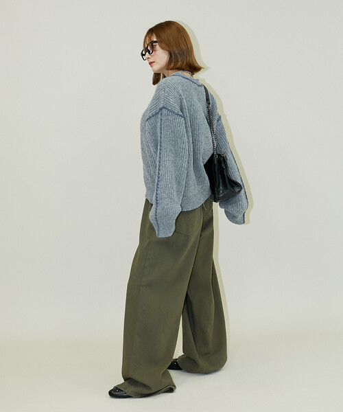 PUBLUX(パブリュクス)の「PUBLUX/パブリュクス ローピングニット 限定展開(ニット/セーター・レディース・オレンジ/グレー/ブルー・フリ-)」の8枚目の写真