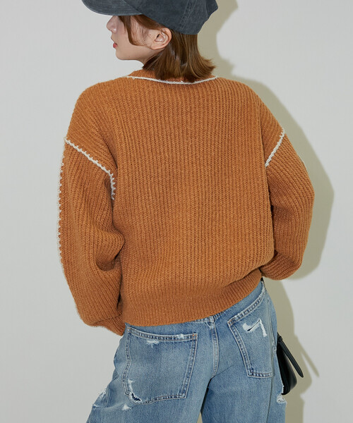 PUBLUX(パブリュクス)の「PUBLUX/パブリュクス ローピングニット 限定展開(ニット/セーター・レディース・オレンジ/グレー/ブルー・フリ-)」の14枚目の写真