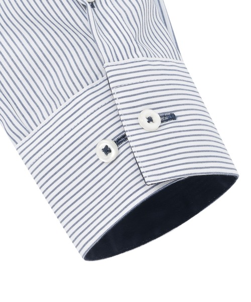 TOKYO SHIRTS(トウキョウシャツ)の「【超形態安定】 形態安定ノンアイロン スキッパー 長袖ビジネスワイシャツ(ビジネスシャツ・レディース・ブルー・XL/S/M/L/LL)」の4枚目の写真