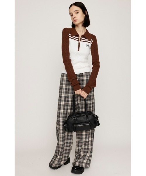 SLY(スライ)の「【限定カラーあり】CABLE COLLAR KNIT TOPS ケーブル カラー ニット トップス 秋服 冬服(ニット/セーター・レディース・ブラック/ライトブルー/イエロー/ネイビー/ブラウン・FREE)」の6枚目の写真