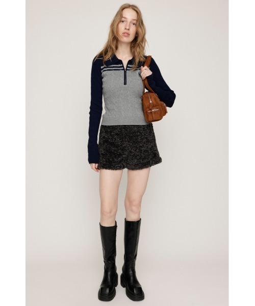 SLY(スライ)の「【限定カラーあり】CABLE COLLAR KNIT TOPS ケーブル カラー ニット トップス 秋服 冬服(ニット/セーター・レディース・ブラック/ライトブルー/イエロー/ネイビー/ブラウン・FREE)」の13枚目の写真