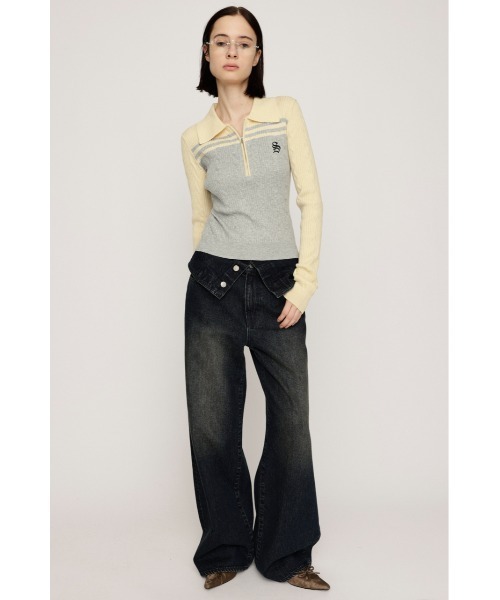SLY(スライ)の「【限定カラーあり】CABLE COLLAR KNIT TOPS ケーブル カラー ニット トップス 秋服 冬服(ニット/セーター・レディース・ブラック/ライトブルー/イエロー/ネイビー/ブラウン・FREE)」の16枚目の写真