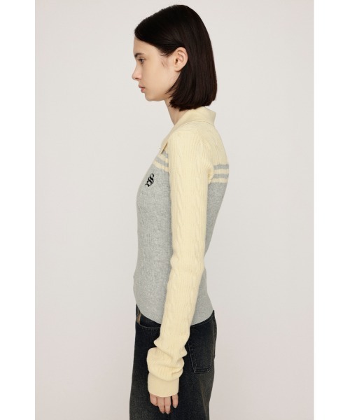 SLY(スライ)の「【限定カラーあり】CABLE COLLAR KNIT TOPS ケーブル カラー ニット トップス 秋服 冬服(ニット/セーター・レディース・ブラック/ライトブルー/イエロー/ネイビー/ブラウン・FREE)」の18枚目の写真