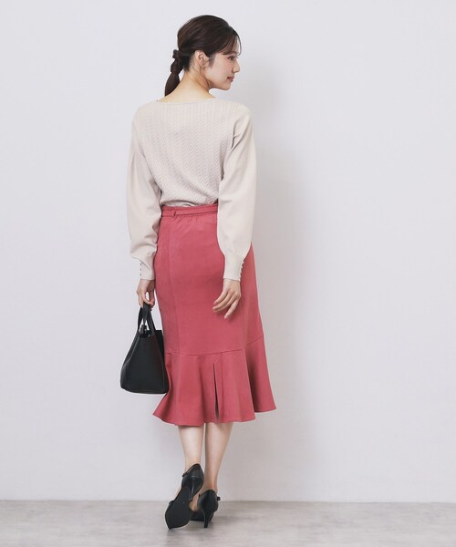 index（インデックス）の「ボートネックケーブルニット【洗濯機OK/抗ピル】（ニット/セーター・レディース・ナチュラル/ブルー/ピンク/ネイビー・36/34/40/38/42）」の10枚目の写真