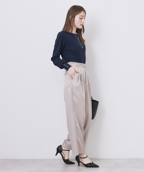 index（インデックス）の「ボートネックケーブルニット【洗濯機OK/抗ピル】（ニット/セーター・レディース・ナチュラル/ブルー/ピンク/ネイビー・36/34/40/38/42）」の22枚目の写真