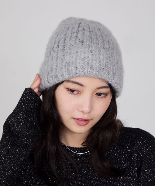 forksy.（フォルクシー）の「【forksy.】バルキーヤーンビーニー（ニットキャップ/ビーニー・レディース・モカ/グレー/アイボリー・FREE）」の2枚目の写真