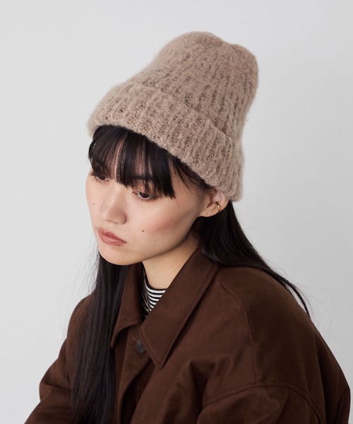 forksy.（フォルクシー）の「【forksy.】バルキーヤーンビーニー（ニットキャップ/ビーニー・レディース・モカ/グレー/アイボリー・FREE）」の3枚目の写真
