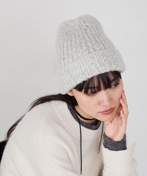 forksy.（フォルクシー）の「【forksy.】バルキーヤーンビーニー（ニットキャップ/ビーニー・レディース・モカ/グレー/アイボリー・FREE）」の6枚目の写真