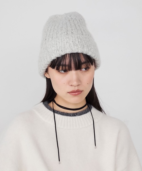 forksy.（フォルクシー）の「【forksy.】バルキーヤーンビーニー（ニットキャップ/ビーニー・レディース・モカ/グレー/アイボリー・FREE）」の7枚目の写真