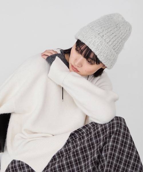 forksy.（フォルクシー）の「【forksy.】バルキーヤーンビーニー（ニットキャップ/ビーニー・レディース・モカ/グレー/アイボリー・FREE）」の9枚目の写真