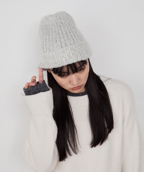 forksy.（フォルクシー）の「【forksy.】バルキーヤーンビーニー（ニットキャップ/ビーニー・レディース・モカ/グレー/アイボリー・FREE）」の11枚目の写真