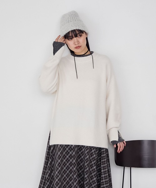 forksy.（フォルクシー）の「【forksy.】バルキーヤーンビーニー（ニットキャップ/ビーニー・レディース・モカ/グレー/アイボリー・FREE）」の13枚目の写真