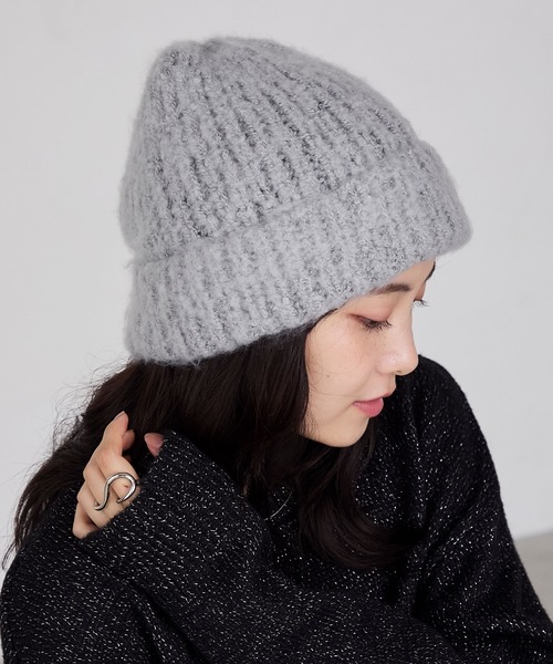 forksy.（フォルクシー）の「【forksy.】バルキーヤーンビーニー（ニットキャップ/ビーニー・レディース・モカ/グレー/アイボリー・FREE）」の18枚目の写真