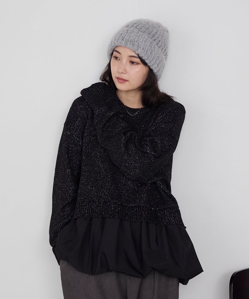 forksy.（フォルクシー）の「【forksy.】バルキーヤーンビーニー（ニットキャップ/ビーニー・レディース・モカ/グレー/アイボリー・FREE）」の21枚目の写真