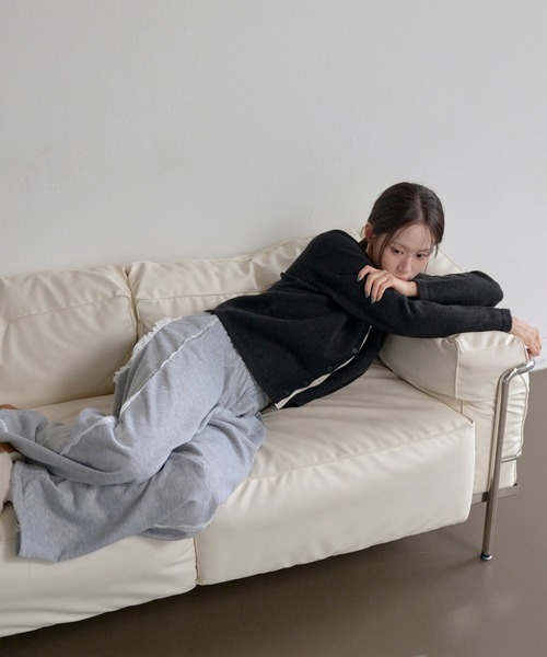 UNE MANSION（ユヌマンション）の「【ストリングによってシルエット変更可能】エッジレースバックポケットスウェットパンツ（スウェットパンツ・レディース・グレー/ブラック・FREE）」の5枚目の写真