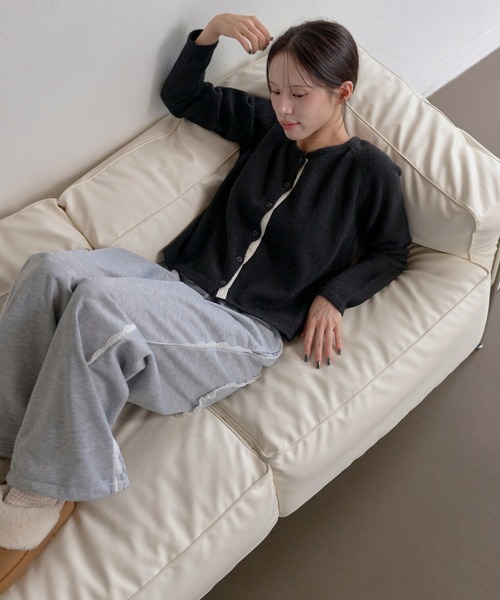 UNE MANSION（ユヌマンション）の「【ストリングによってシルエット変更可能】エッジレースバックポケットスウェットパンツ（スウェットパンツ・レディース・グレー/ブラック・FREE）」の6枚目の写真