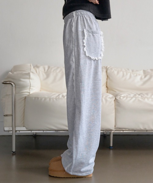 UNE MANSION（ユヌマンション）の「【ストリングによってシルエット変更可能】エッジレースバックポケットスウェットパンツ（スウェットパンツ・レディース・グレー/ブラック・FREE）」の11枚目の写真