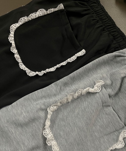 UNE MANSION（ユヌマンション）の「【ストリングによってシルエット変更可能】エッジレースバックポケットスウェットパンツ（スウェットパンツ・レディース・グレー/ブラック・FREE）」の21枚目の写真