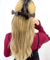 WEGO(ウィゴー)のWEGO/【2点セット】チェックリボンヘアゴム(ヘアゴム)