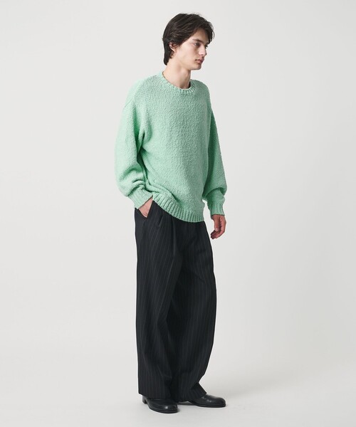 MONKEY TIME（モンキータイム）の「コットン スラブ クルーネック（ニット/セーター・メンズ・ライム/ブラック・S/M/L/XL）」の22枚目の写真