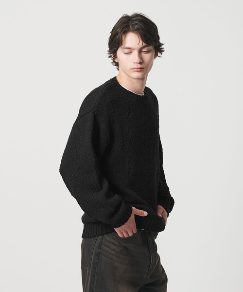 MONKEY TIME（モンキータイム）の「コットン スラブ クルーネック（ニット/セーター・メンズ・ライム/ブラック・S/M/L/XL）」の19枚目の写真