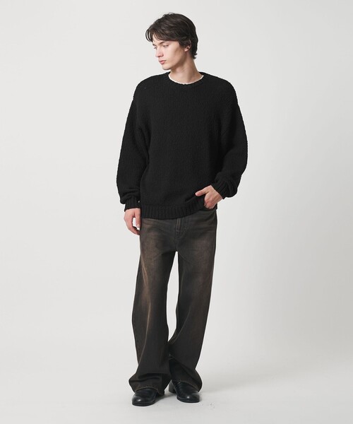 MONKEY TIME（モンキータイム）の「コットン スラブ クルーネック（ニット/セーター・メンズ・ライム/ブラック・S/M/L/XL）」の17枚目の写真