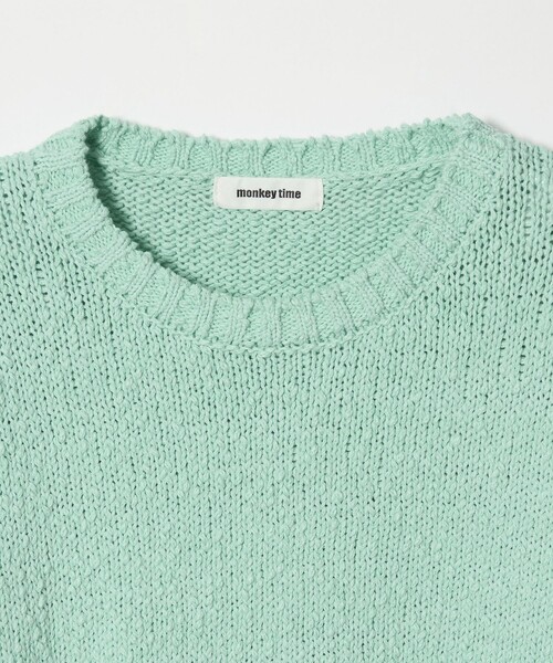 MONKEY TIME（モンキータイム）の「コットン スラブ クルーネック（ニット/セーター・メンズ・ライム/ブラック・S/M/L/XL）」の5枚目の写真