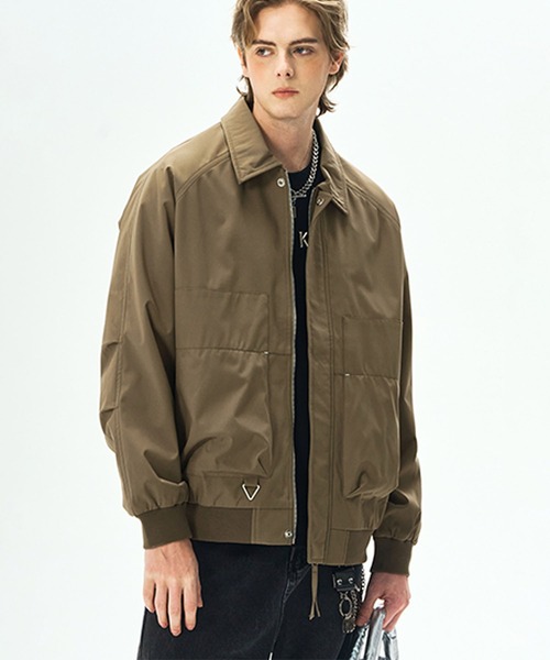 aimoha(アイモハ)の「ジップアップジャケット/zip-up jacket(ナイロンジャケット・メンズ・ダークベージュ/ブラック/オフホワイト・LARGE/MEDIUM)」の3枚目の写真
