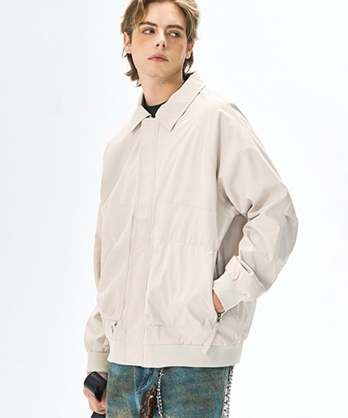 aimoha(アイモハ)の「ジップアップジャケット/zip-up jacket(ナイロンジャケット・メンズ・ダークベージュ/ブラック/オフホワイト・LARGE/MEDIUM)」の4枚目の写真