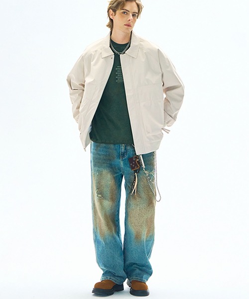 aimoha(アイモハ)の「ジップアップジャケット/zip-up jacket(ナイロンジャケット・メンズ・ダークベージュ/ブラック/オフホワイト・LARGE/MEDIUM)」の6枚目の写真
