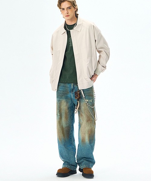 aimoha(アイモハ)の「ジップアップジャケット/zip-up jacket(ナイロンジャケット・メンズ・ダークベージュ/ブラック/オフホワイト・LARGE/MEDIUM)」の9枚目の写真