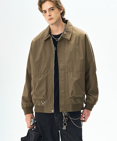 aimoha(アイモハ)の「ジップアップジャケット/zip-up jacket(ナイロンジャケット・メンズ・ダークベージュ/ブラック/オフホワイト・LARGE/MEDIUM)」の10枚目の写真