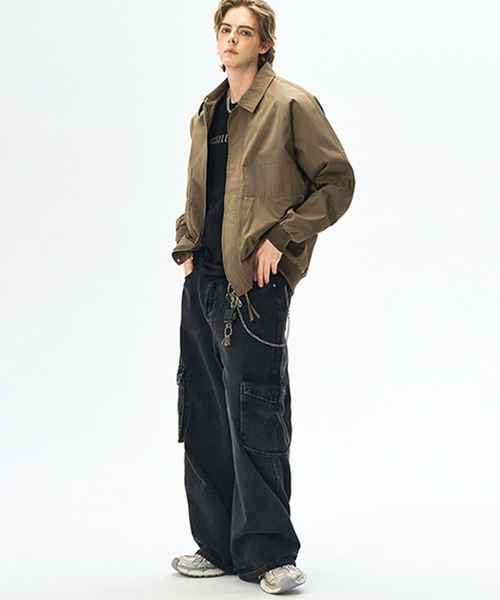 aimoha(アイモハ)の「ジップアップジャケット/zip-up jacket(ナイロンジャケット・メンズ・ダークベージュ/ブラック/オフホワイト・LARGE/MEDIUM)」の16枚目の写真