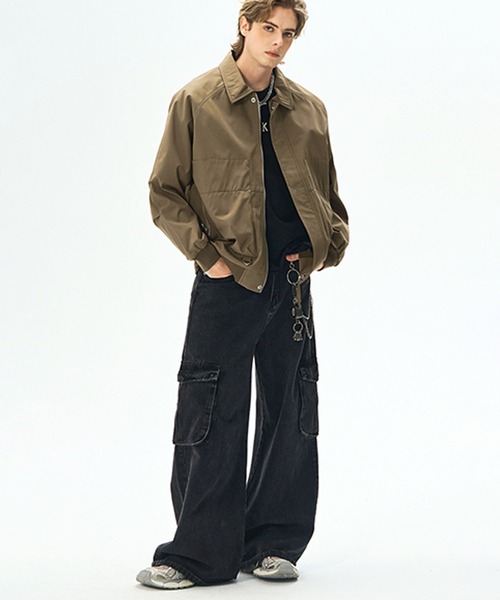 aimoha(アイモハ)の「ジップアップジャケット/zip-up jacket(ナイロンジャケット・メンズ・ダークベージュ/ブラック/オフホワイト・LARGE/MEDIUM)」の17枚目の写真